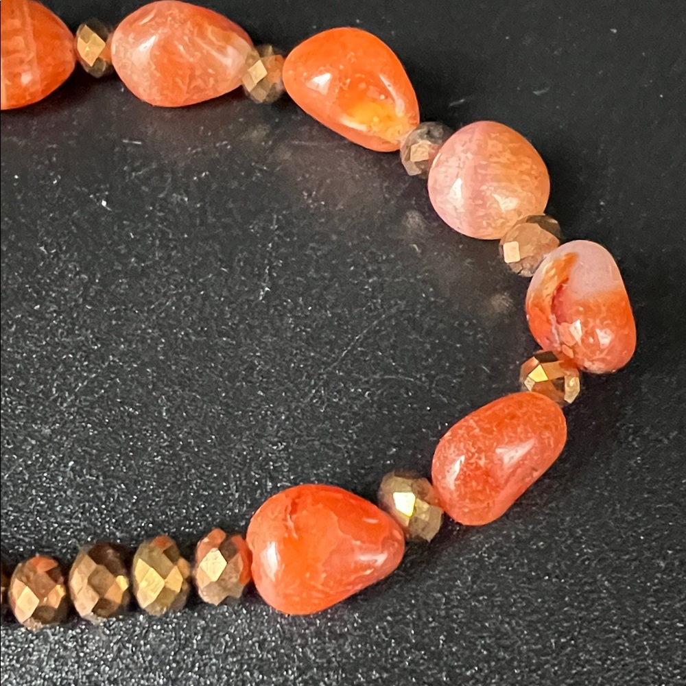 Vintage Chunky Carnelian Beaded 20” Necklace - Picture 5 of 8